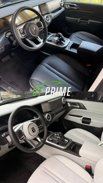 Interior revestido em couro branco, antes e depois